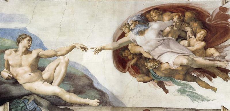 Michelangelo Buonarroti The Creation of Adam Norge oil painting art